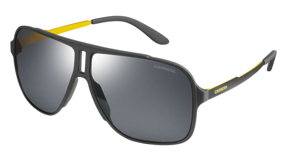 Carrera 122/S Sunglasses CA122S-0VOV-T4-6111 - Gray Frame, Black Mirror Lenses, Lens Diameter 61mm, Distance Between Lenses 11mm