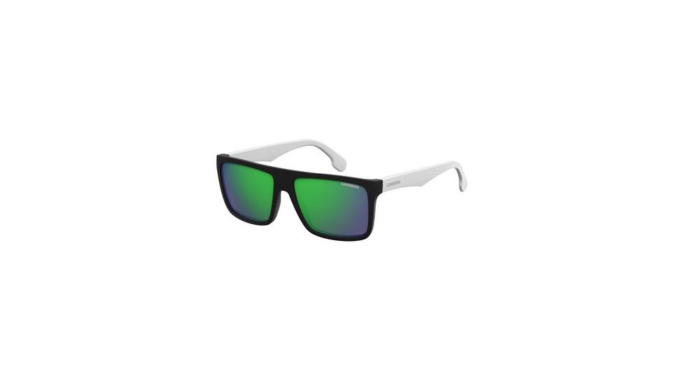 Carrera 5039/S Sunglasses CA5039S-04NL-Z9-5816 - Matte Black/White Frame, Green Multi Pz Lenses, Lens Diameter 58mm, Distance Between Lenses 16mm