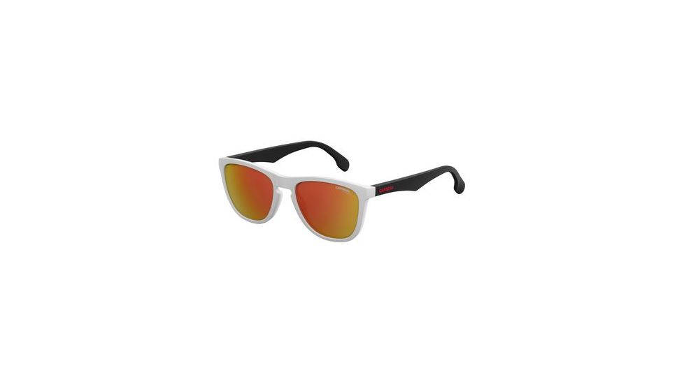 Carrera 5042/S Sunglasses CA5042S-06HT-UZ-5519 - Matte White Black Frame, Red Mirror Lenses, Lens Diameter 55mm, Distance Between Lenses 19mm