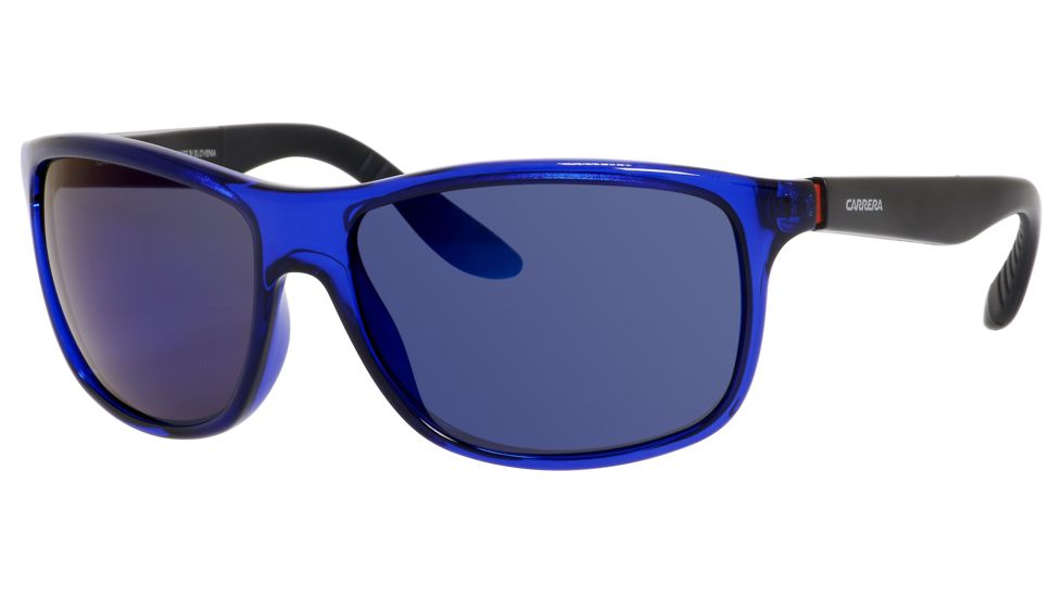 Carrera 8001/S Single Vision Prescription Sunglasses CA8001S-00VI-1G-6116 - Lens Diameter 61 mm, Frame Color Blue Transparent