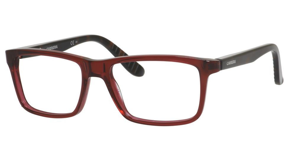 Carrera 8801 Single Vision Prescription Eyeglasses CA8801-00UC-5317 - Red Havana Frame, Lens Diameter 53mm, Distance Between Lenses 17mm