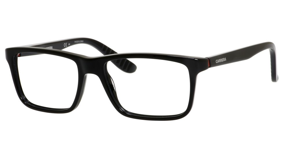 Carrera 8801 Single Vision Prescription Eyeglasses CA8801-029A-5317 - Shiny Black Frame, Lens Diameter 53mm, Distance Between Lenses 17mm
