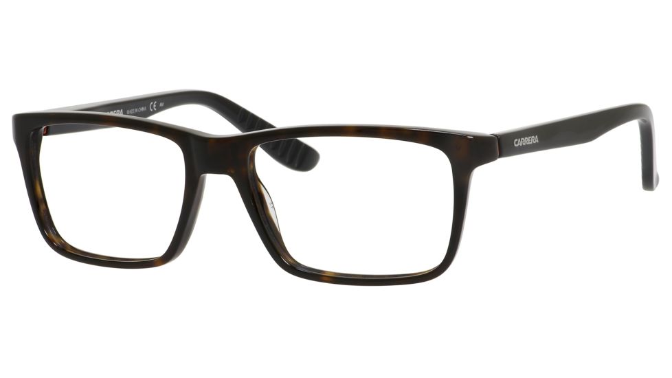 Carrera 8801 Single Vision Prescription Eyeglasses CA8801-0TRD-5317 - Dark Havana / Black Frame, Lens Diameter 53mm, Distance Between Lenses 17mm