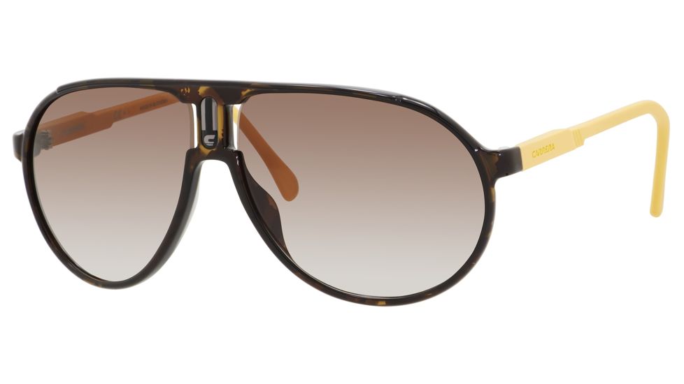 Carrera Champion/RUBBER/S Sunglasses CHAMPRUS-0D2I-CC-6212 - Dark Havana Shiny Frame, Brown Gradient Lenses, Lens Diameter 62mm, Distance Between Lenses 12mm