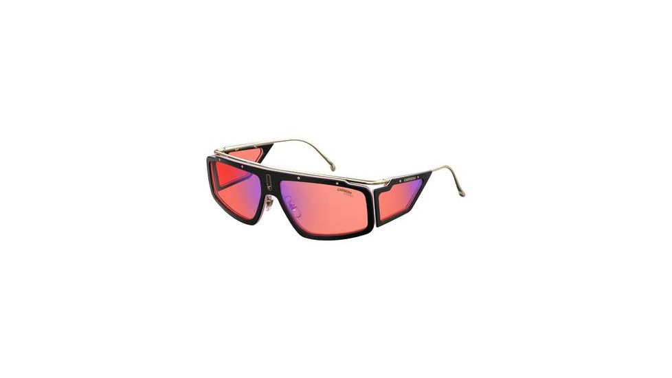 Carrera Facer Sunglasses FACER-0WR7-UZ-6215 - Black / Havana Frame, Red Mirror Lenses, Lens Diameter 62mm, Distance Between Lenses 15mm