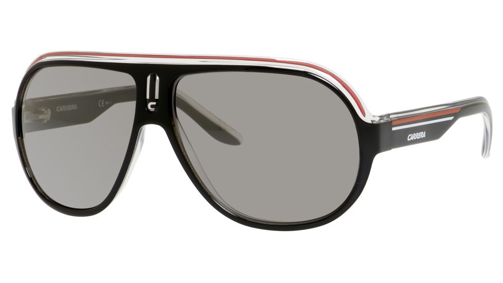 Carrera Speedway/S Single Vision Prescription Sunglasses SPEEDS-0YZZ-T4-6312 - Lens Diameter 63 mm, Frame Color Black Crystal White Red