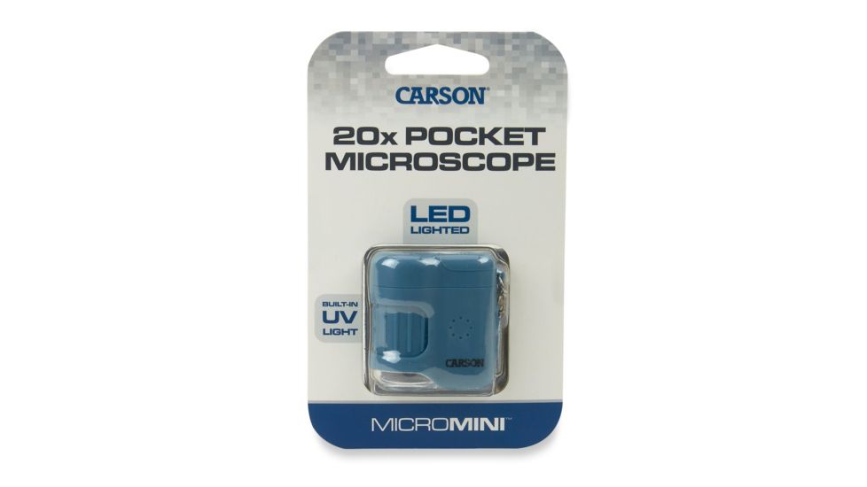 Carson 20x MicroMini LED Lighted Pocket Microscope, Blue, MM-280B