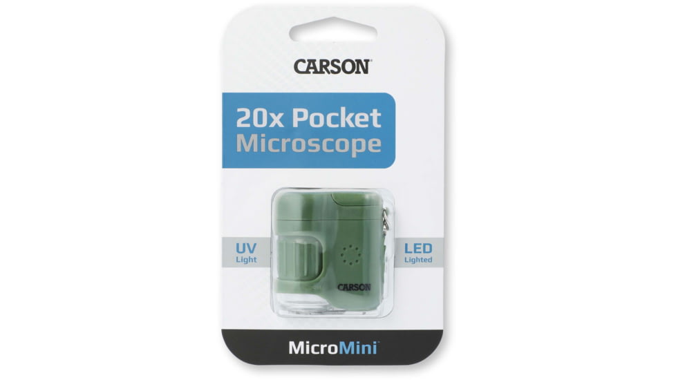 Carson 20x MicroMini LED Lighted Pocket Microscope, Green, MM-280G