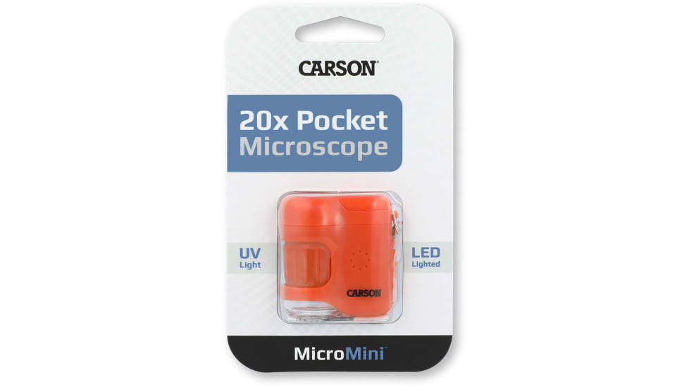 Carson 20x MicroMini LED Lighted Pocket Microscope, Orange, MM-280O