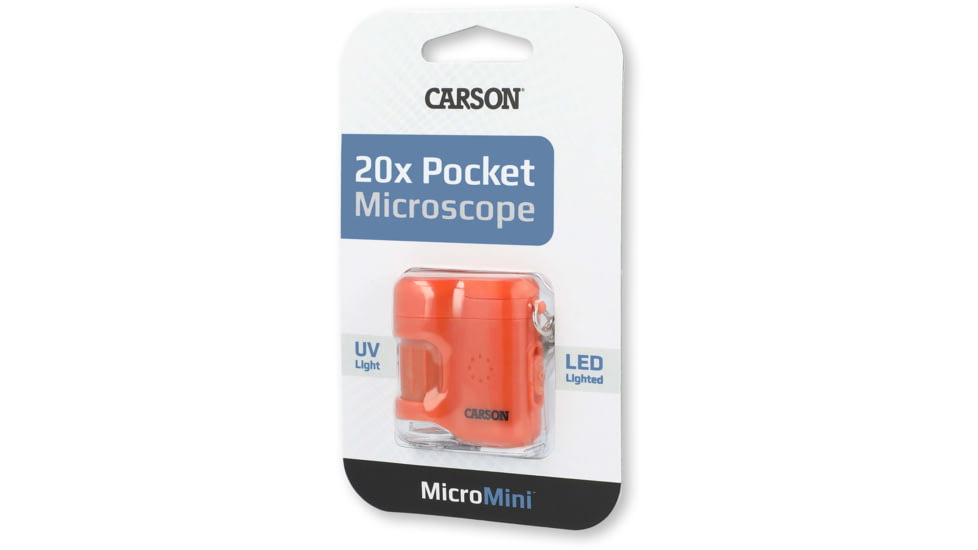 Carson 20x MicroMini LED Lighted Pocket Microscope, Orange, MM-280O