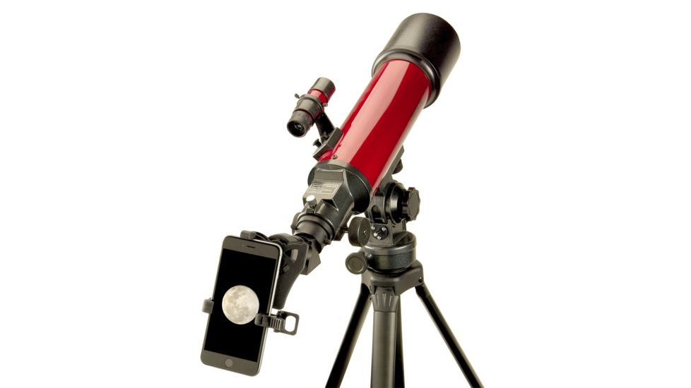 Carson RedPlanet 25 - 56x80mm Refractor Telescope w/Smartphone Adapter, Red, RP-200SP