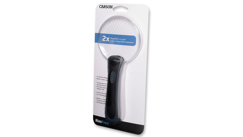 Carson 2x LED Lighted Rimless Magnifier w/ Batteries and Case RM-95