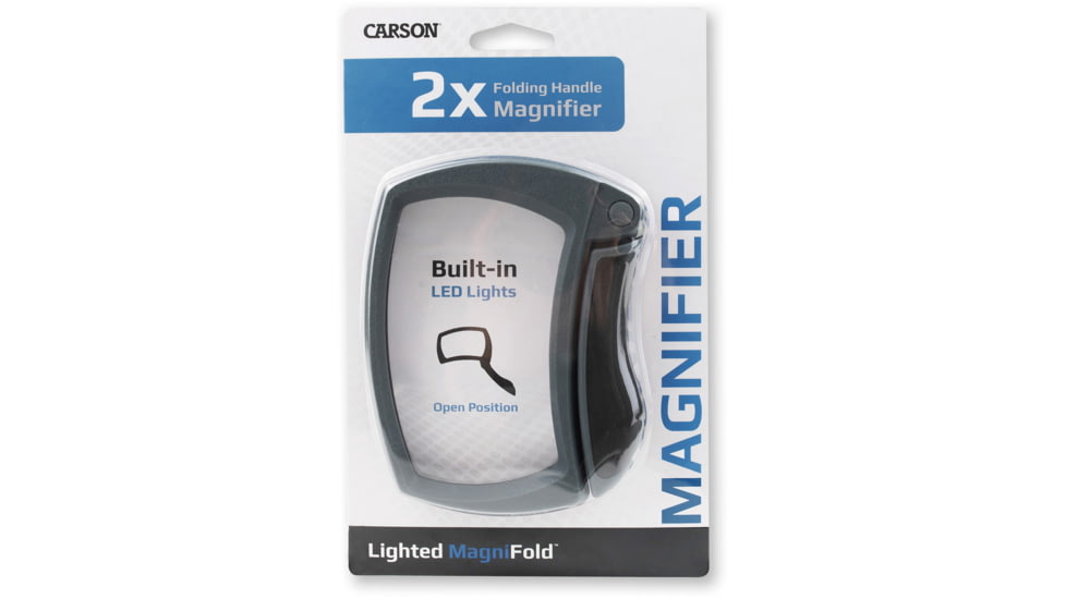 Carson 2x Lighted Magnifold Rectangular Magnifier, Black/Grey MJ-50