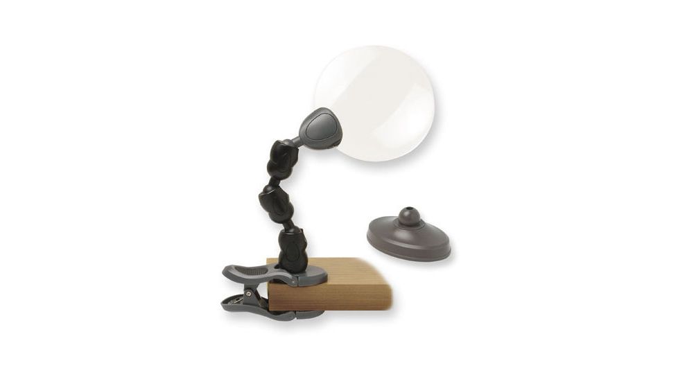 Carson Attach-A-Mag 2x Rimless Flexible Magnifier with Clip-on &amp; Magnetic Base Stands AM-16