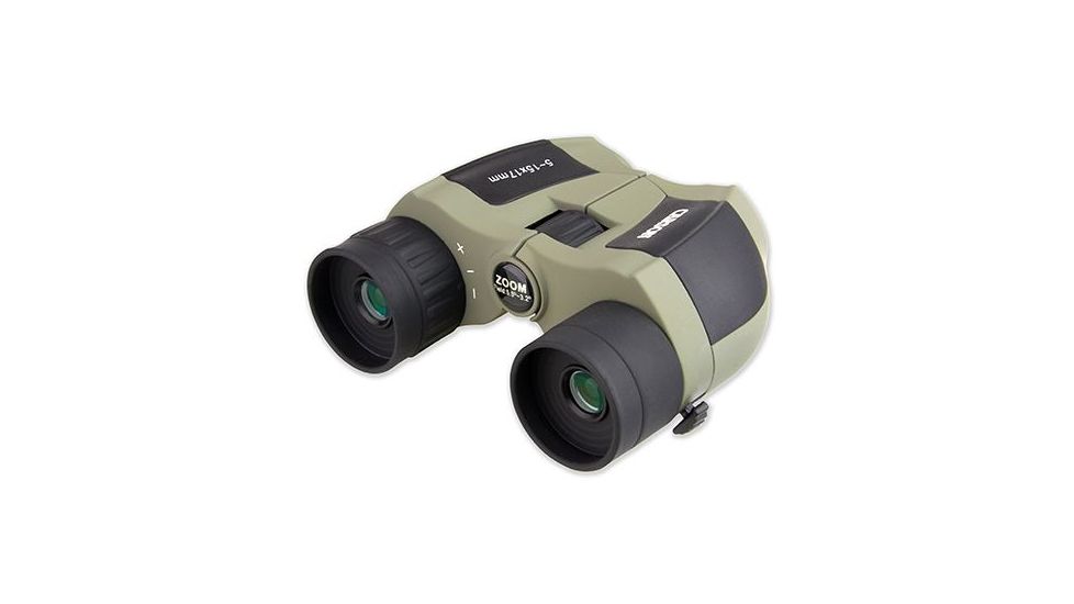Carson 5-15x17mm MiniZoom Binoculars, Gray/Black, MZ-517