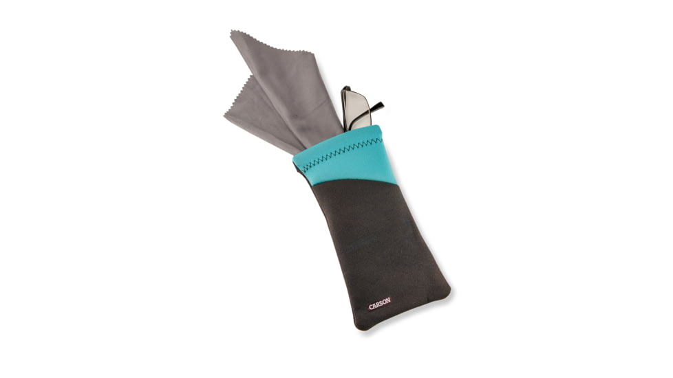 Carson Eyeglasses Microfiber Lens Cloth in Pouch, Blue, 4.3 x 0.5 x 6.9 in, EC-10-02