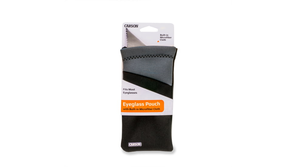 Carson Eyeglasses Microfiber Lens Cloth in Pouch, Charcoal, 4.3 x 0.5 x 6.9 in, EC-10-01