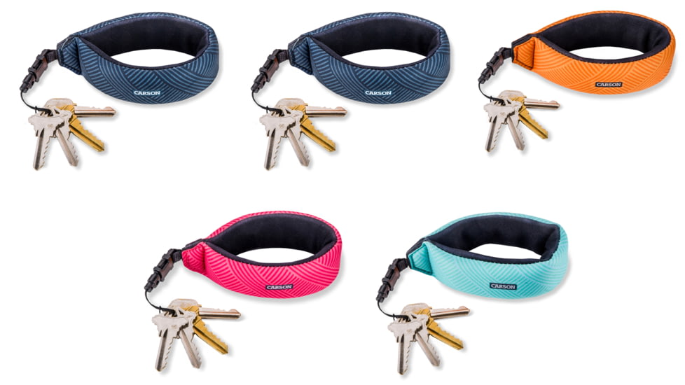 Carson Floating Wrist Strap Keyrings, 5-Pack, Assorted, FA-20AS