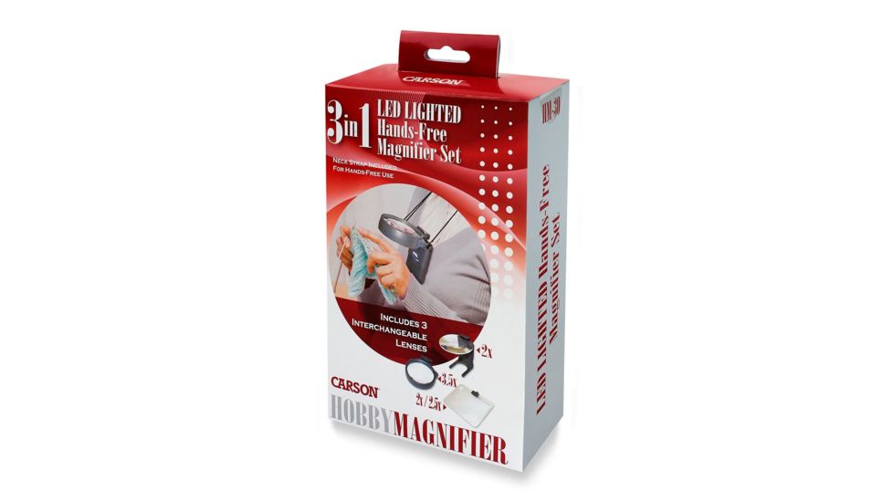 Carson Hobby Magnifier 3-in-1 LED Lighted Magnifier Set