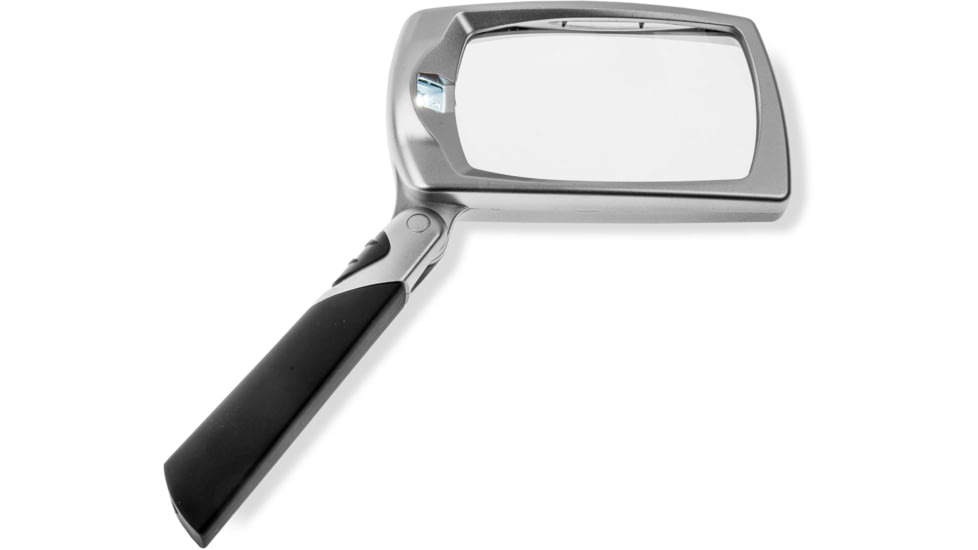 Carson LED Lighted Folding Rectangular Magnifier, 2.5x Power, Silver/Black, Small, MJ-30