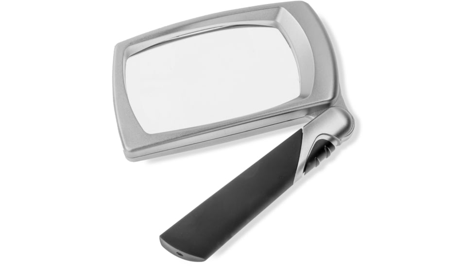 Carson LED Lighted Folding Rectangular Magnifier, 2.5x Power, Silver/Black, Small, MJ-30