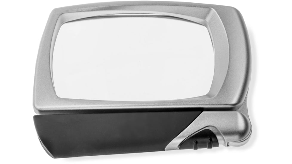 Carson LED Lighted Folding Rectangular Magnifier, 2.5x Power, Silver/Black, Small, MJ-30
