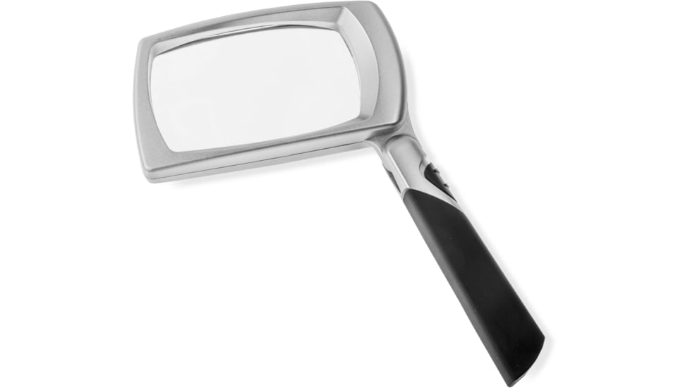 Carson LED Lighted Folding Rectangular Magnifier, 2.5x Power, Silver/Black, Small, MJ-30