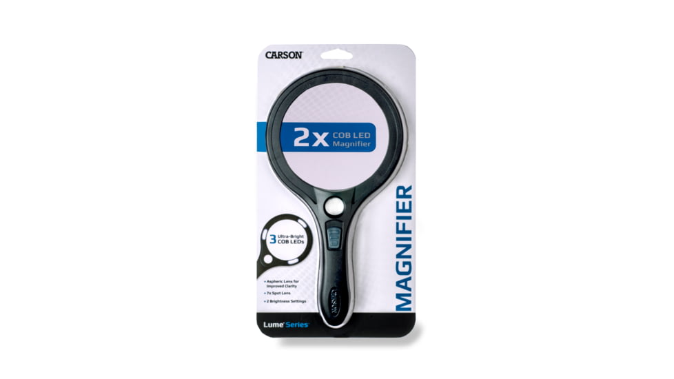 Carson Lume Series 2x Aspheric COB LED Magnifier w/7x Spot Lens, 4.5 in, AS-95