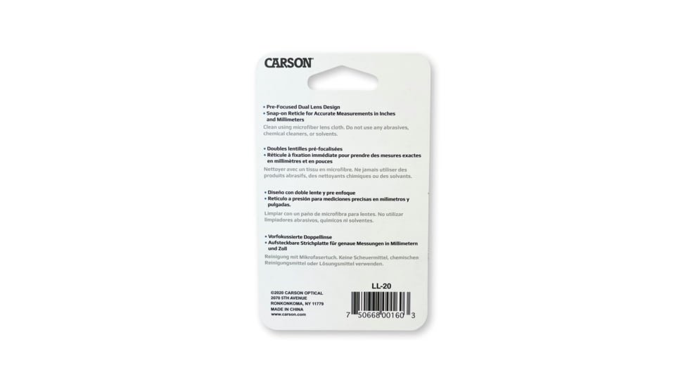 Carson LumiLoupe 10x Stand Magnifier with Reticle LL-20