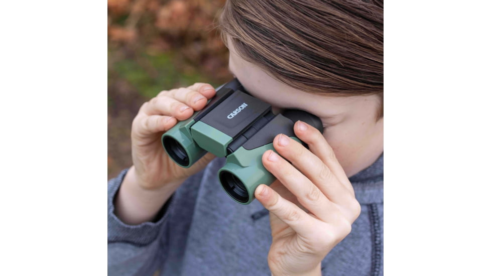 Carson Optical Wild Cat Series 7x18mm Binoculars, Green, 3.2 in x 4.4 in x 1.3 in, WC-718