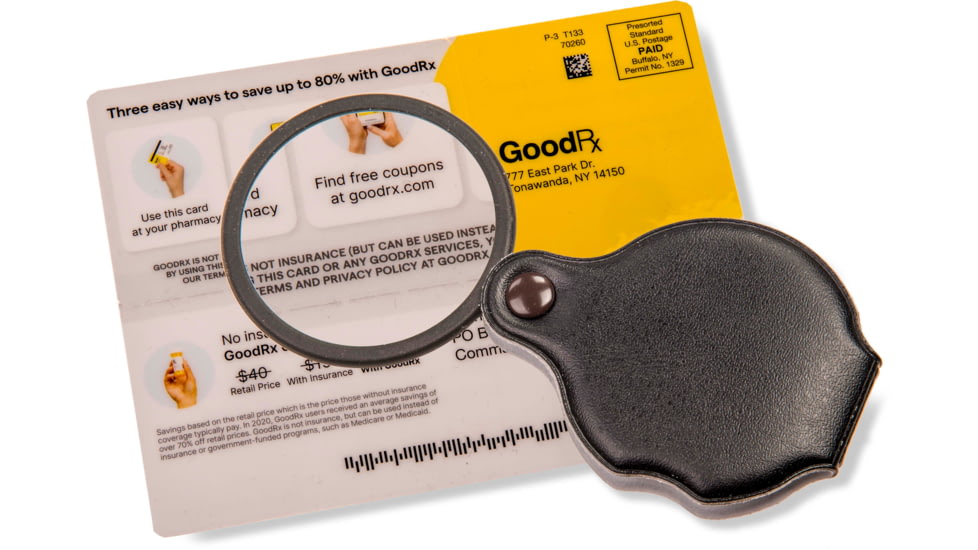 Carson Slide-OpenGlass Magnifier 4x w/Attached Case, Black, Small, GN-11