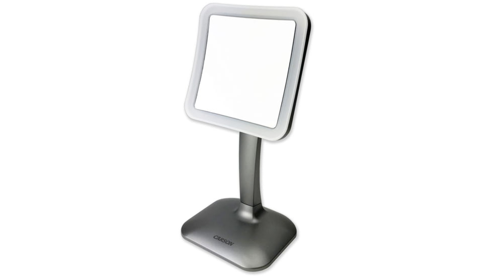 Carson Square Lighted Mirror W/Stand, Silver, MI-30