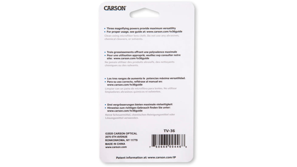 Carson TriView 3x / 6x / 8.5x Folding Loupe Magnifier, TV36