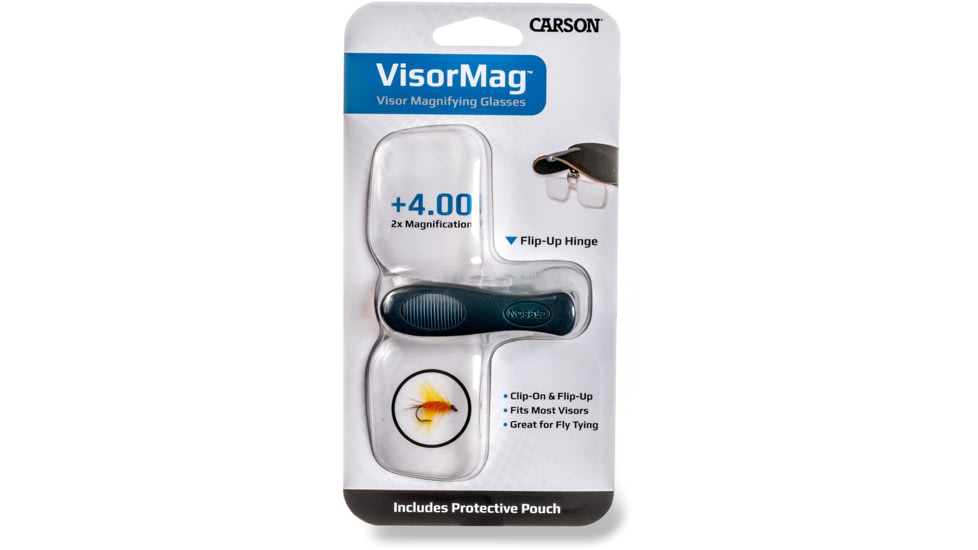 Carson VisorMag 2x Power +4.00 Diopters Clip-On Magnifying Lens for Hats VM-12