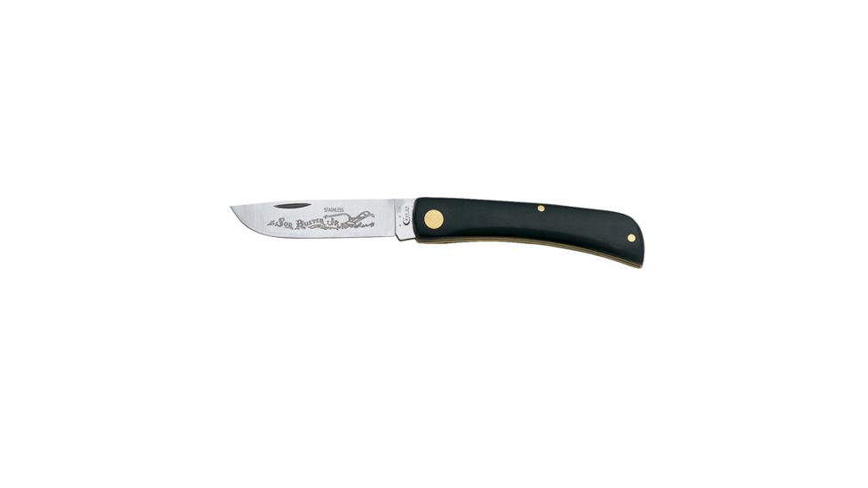 Case Sod Buster Jr Folding Knife, 2.8in, Tru-Sharp Stainless Steel, Skinner, Jet-Black Synthetic Handle, 00095