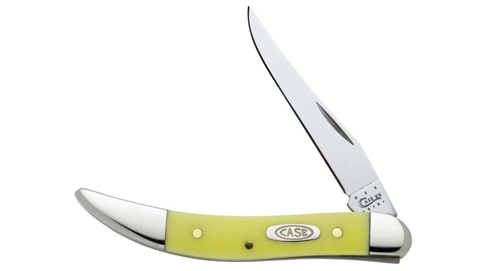 Case 310096 CV Yellow Synthetic Small Texas Toothpick, Long Clip Blade 00091