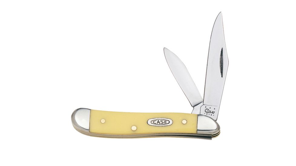 Case 3220 CV Yellow Synthetic Peanut, Clip and Pen Blades 00030