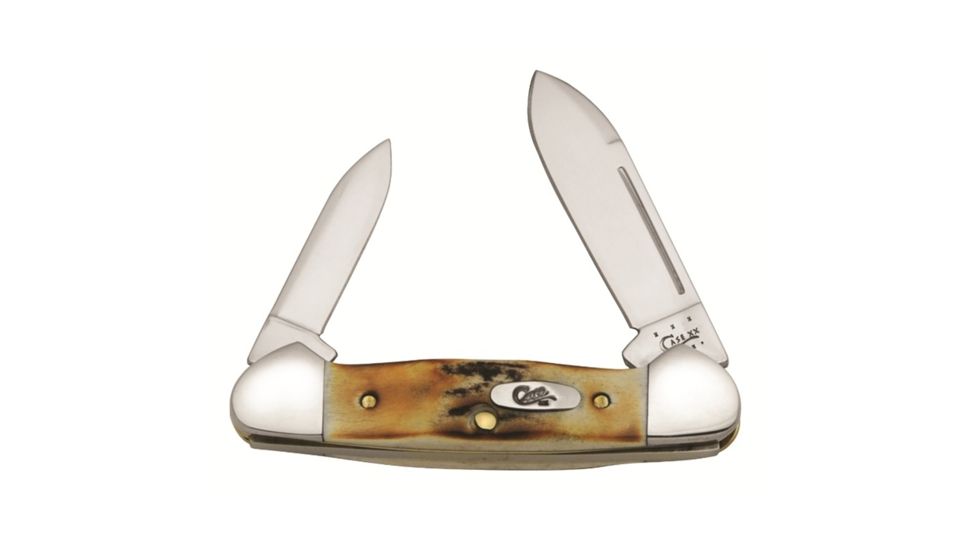 Case 52132 SS Stag Baby Butterbean Folding Knife,2.75in closed 05537