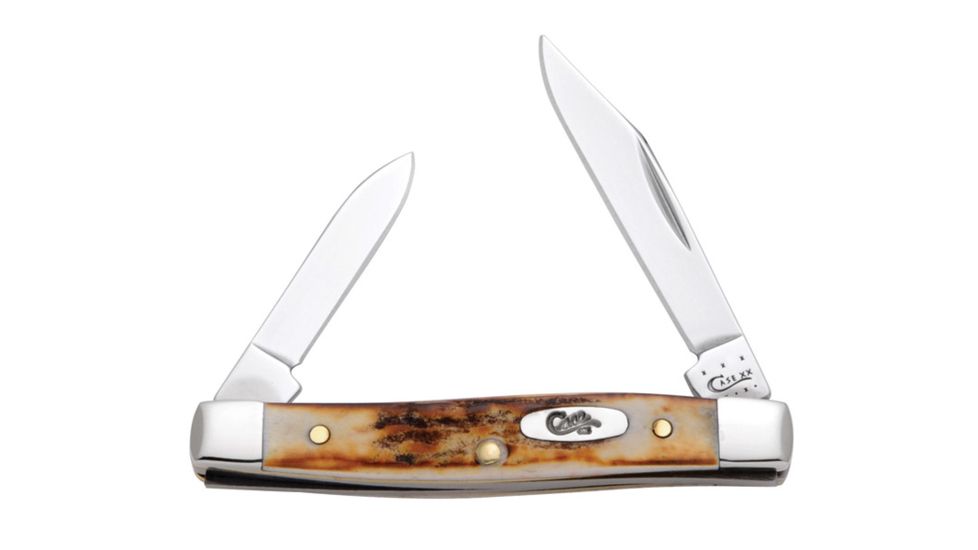 Case 5233 SS Genuine Stag Small Pen, Clip and Pen Blades 00088