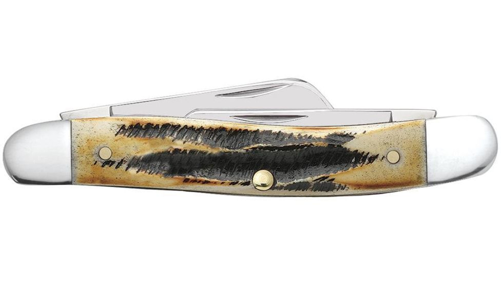 Case Medium Stockman Three Blade Folding Knife, 2.57in Clip Point, 1.7in Sheepsfoot, 1.88in Spey Point, Tru-Sharp Stainless Steel, 6.5 BoneStag Handle, 03578