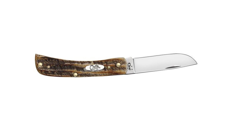 Case Sod Buster Jr Folding Knife, 2.8in, Tru-Sharp Stainless Steel, Skinner, 6.5 BoneStag Handle, 65310