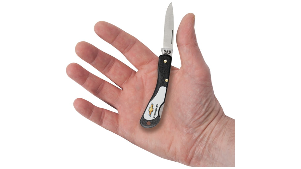Case Chevy Mini Blackhorn Folding Knife, 3.13in Closed, SS, Satin Blade, Black Synthetic Handle, 33709