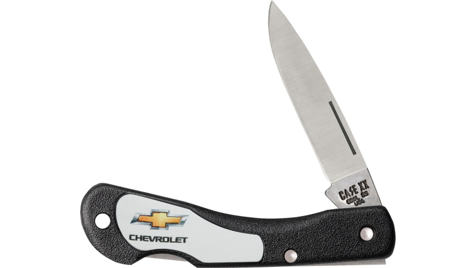 Case Chevy Mini Blackhorn Folding Knife, 3.13in Closed, SS, Satin Blade, Black Synthetic Handle, 33709