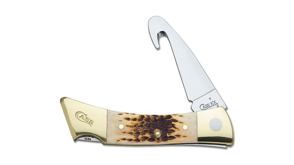 Case Large Lockback XX-Changer Amber With Guthook 00110
