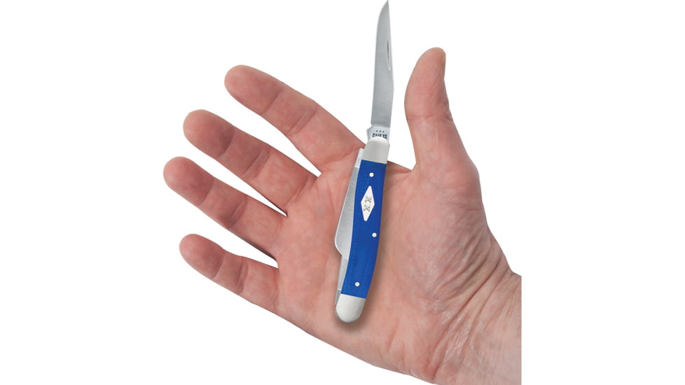Case Md Stockman Blue G10 Folding Knife, 3.63in Closed, Satin Clip/Sheepsfoot/Spey Blades, Blue G10 Handle, 16752