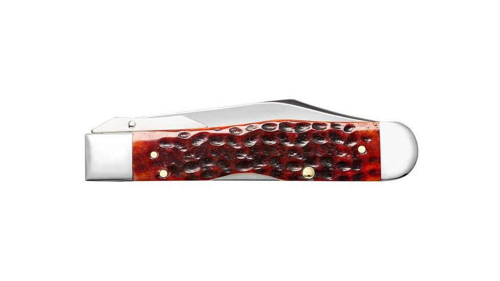 Case Cheetah Folding Knive, Chrome Vanadium Steel Embellished locking Clip Blade, Chestnut Bone Handle, 4.375in Closed, 07019