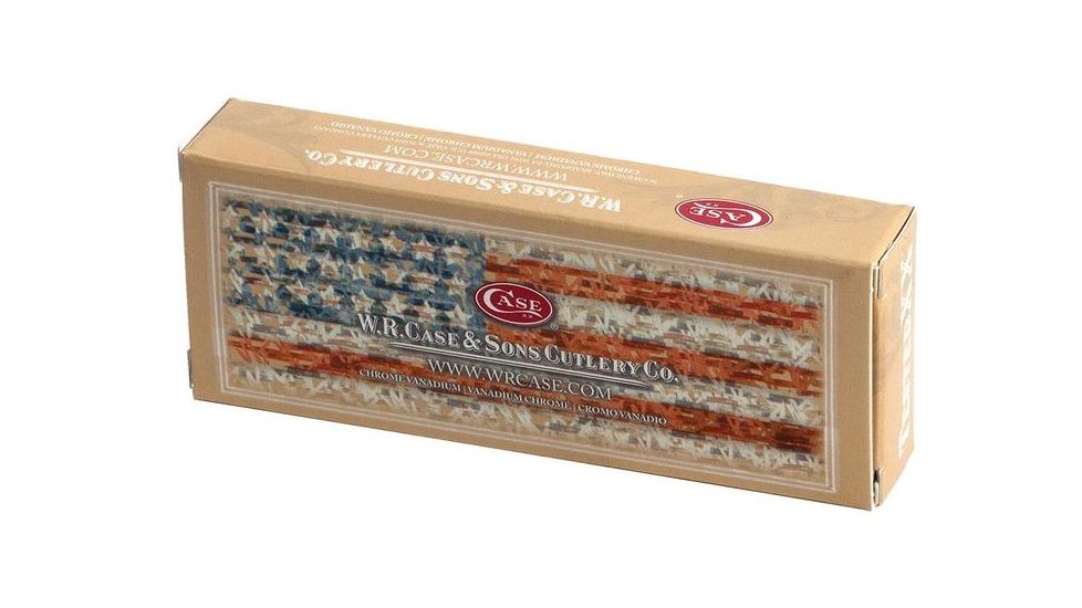 Case Cheetah Folding Knive, Chrome Vanadium Steel Embellished locking Clip Blade, Chestnut Bone Handle, 4.375in Closed, 07019