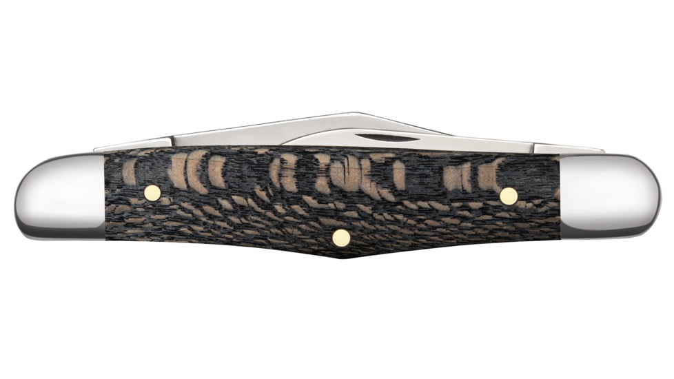 Case Half Whittler Folding Knife, 3.25 in, Tru-Sharp Surgical Steel, Black Sycamore Wood Smooth Handle, 25571
