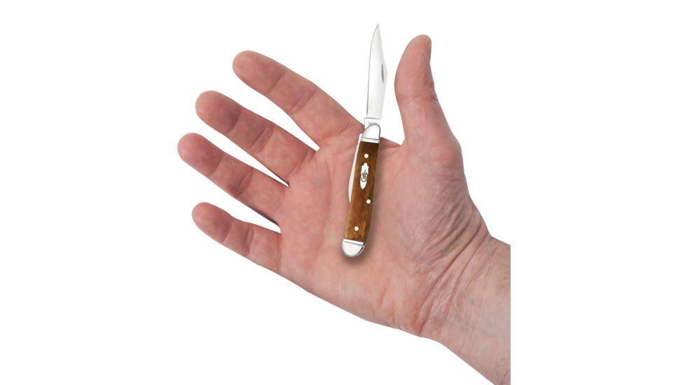Case Peanut Folding Knife, 2.88 in, Tru-Sharp Surgical Steel, Smooth Antique Bone Handle, 58201