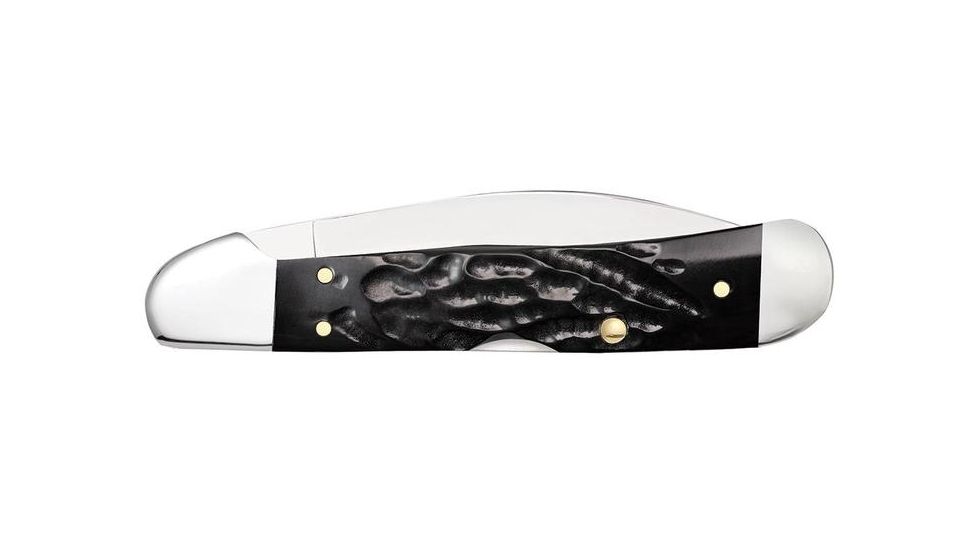 Case Rough Black Synthetic CopperLock Folding Knive, Surgical Steel Locking Wharncliffe Blade, Black Handle, 4.25in Closed, 18233